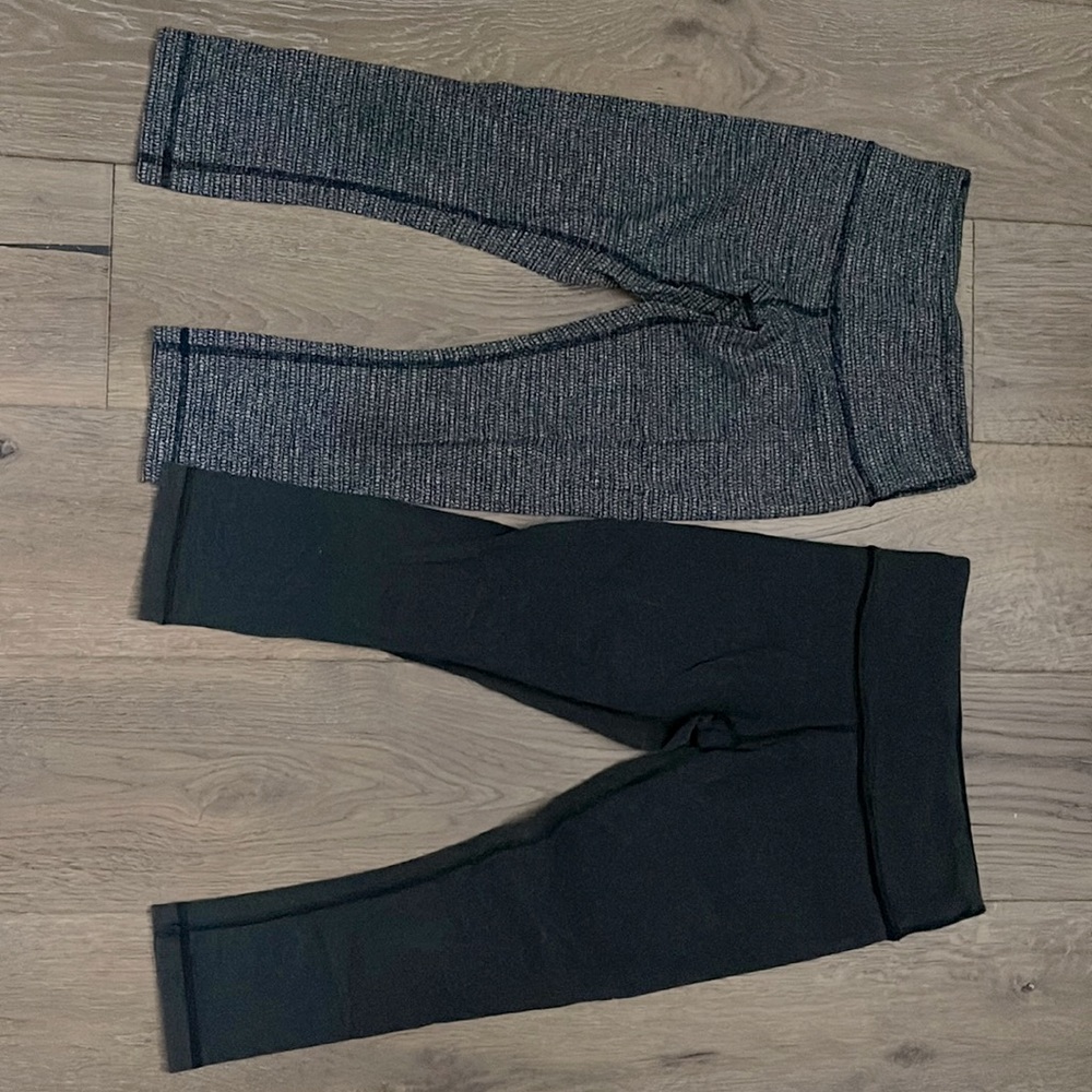 Lululemon set of 2 size 4 leggings. Good used condition: